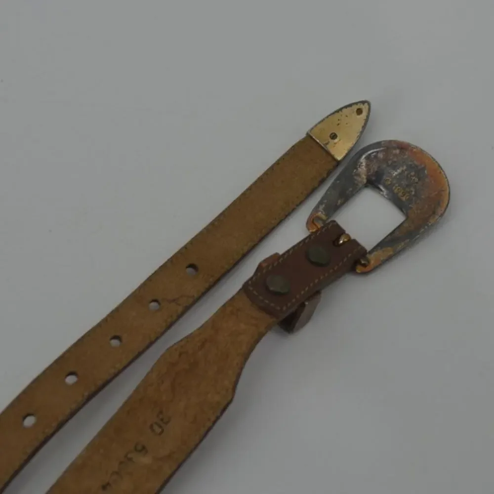 Vintage Silver Creek Southwestern Concho Brown Leather Sz 30